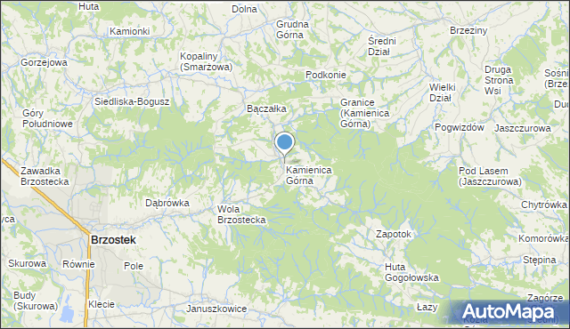 mapa Kamienica Górna, Kamienica Górna na mapie Targeo